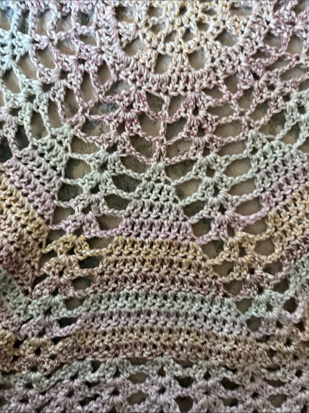 Pastel Multicolor Crochet Round Throw - Soft Pastel Accent